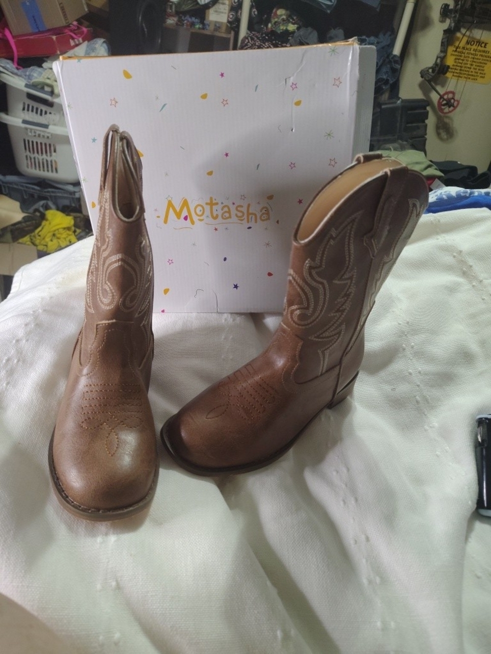 Tasha Kids Brown Cowboy Boots - Classic Western Style